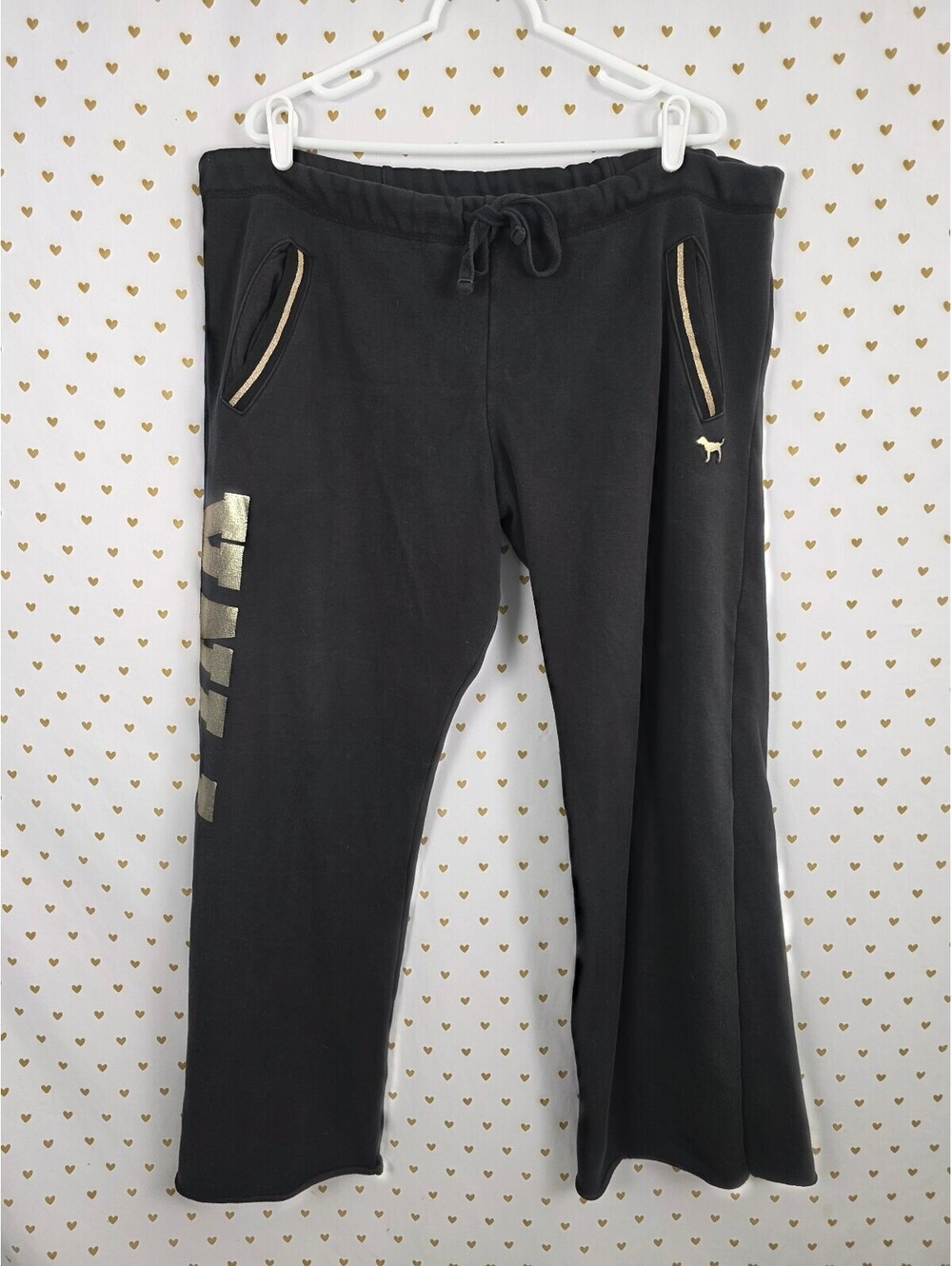 Victorias Secret PINK Thick Warm Boyfriend Sweats Flare Diaper Butt Large